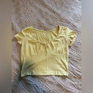 hollister green scrunched top womens L